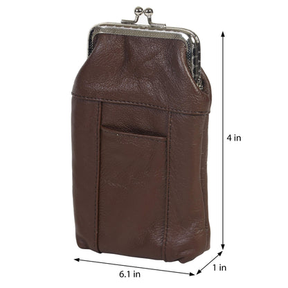 Leather Cigarette Case Pack Holder Regular or 100's Lighter Pocket by Leatherboss (Brown)