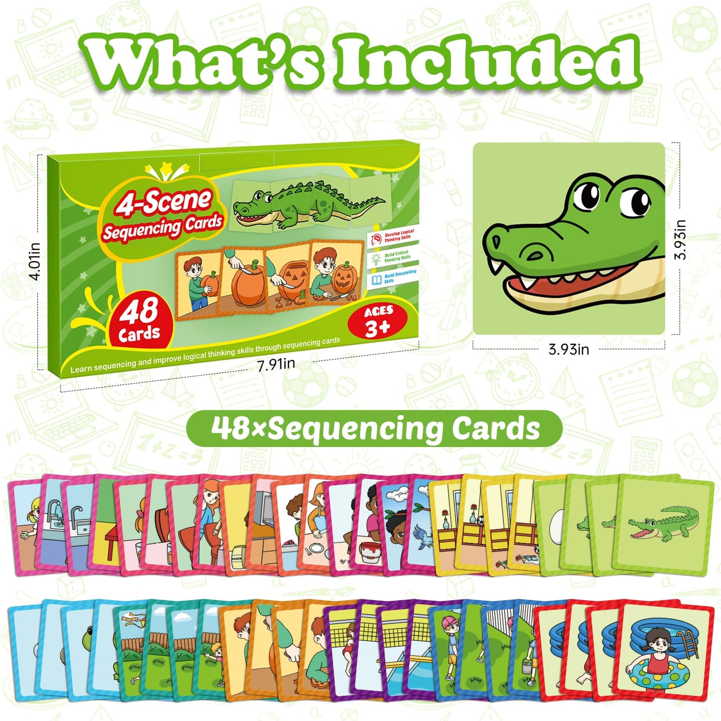 Kasfalci Sequencing Cards,Sequence Board Game for Kids,Speech Therapy Materials Toys for Autism,Story Storytelling,Social Skills,Sentence Building,Preschool Learning Activities,Classroom & Homeschool
