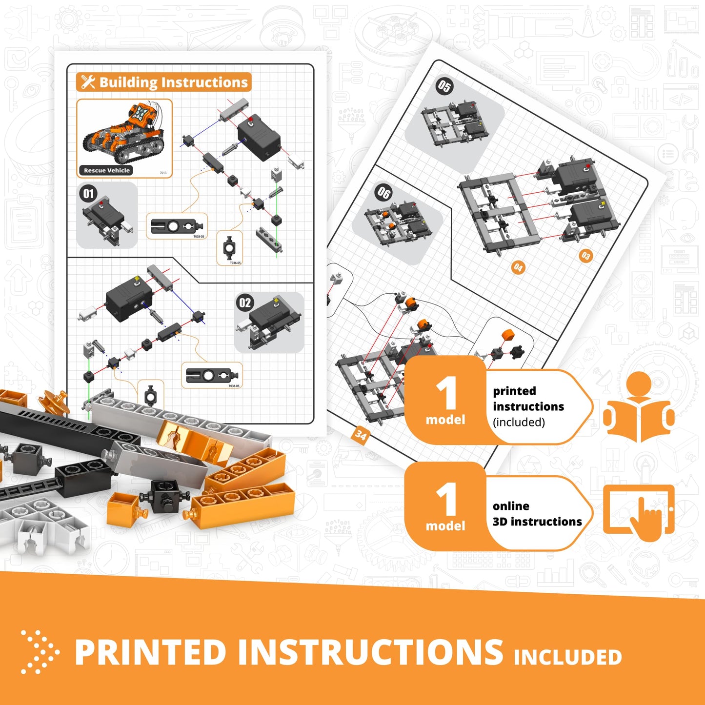 Engino Coding Lab: ERP Mini Robotics, Programmable STEM Robot for Kids Ages 9+, Coding Project, Gift for Boys & Girls, STEM Learning Toy with 2 Sensors, 2 Motors & Programming Software
