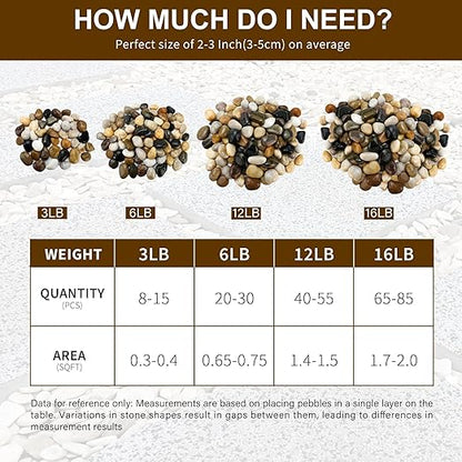 NUPICK 16lb Mix River Rocks for Outdoor Landscaping, 1-2 Inch Pebbles for Indoor Plants, Natural Polished Aquarium Gravel, Decorative Rocks for Succulent, Garden, Vases Fillers, Bird Baths