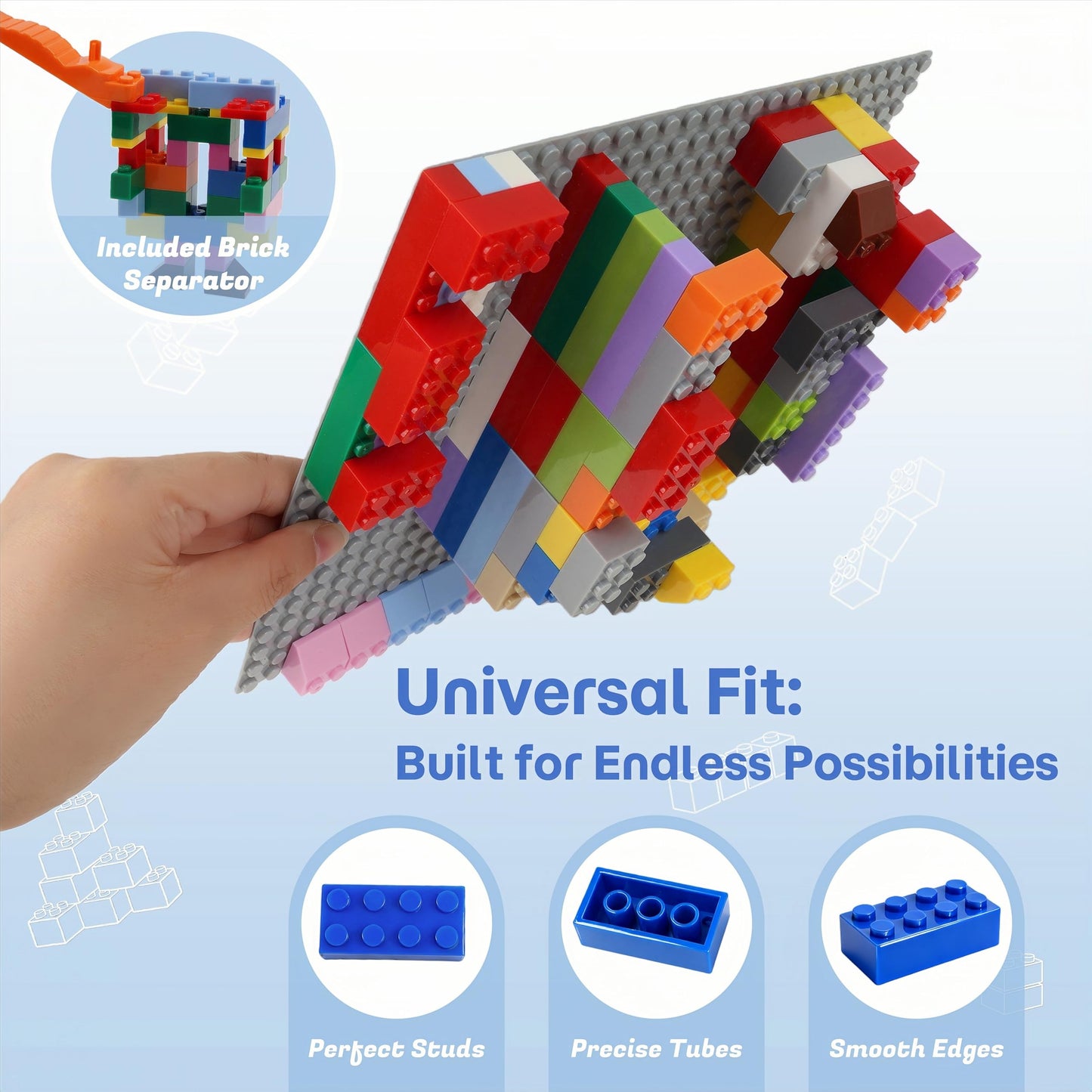 PUZSNAP 1500 PCS Building Blocks Set, with 2 Baseplates (7.5" × 7.5") , STEM Educational Toys for School and Home, Imaginative Gift for Kids, 16 Colors