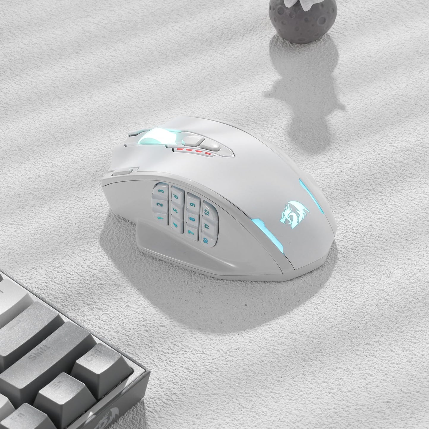 Redragon M913 Impact Elite Wireless Gaming Mouse, 16000 DPI Wired/Wireless RGB Mouse with 16 Programmable Buttons, 45 Hr Battery and Pro Optical Sensor, 12 Side Buttons MMO Mous