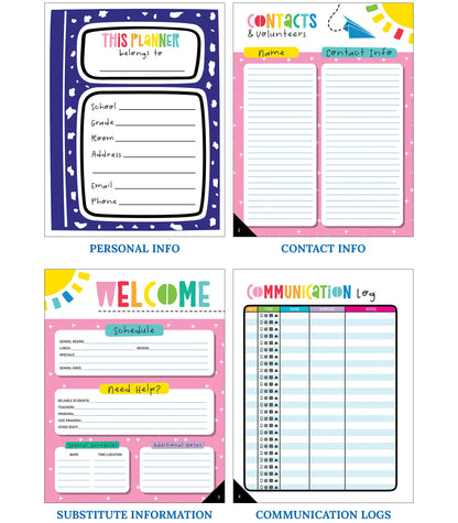 Carson Dellosa Happy Place Teacher Planner 2026-2027, Undated 8" x 11" Lesson Plan Book with Retro Stickers, Class Schedule, Weekly Calendar, Classroom Must Haves, Homeschool and School Supplies