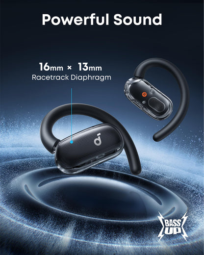 Soundcore V40i by Anker, Open-Ear Headphones, Clear Design, Lidless Case, 4 Adjustable Positions for Every Ear Size, Richer Bass, IP55, 21H Playtime, AI Clear Calls, Bluetooth 5.4, App Control