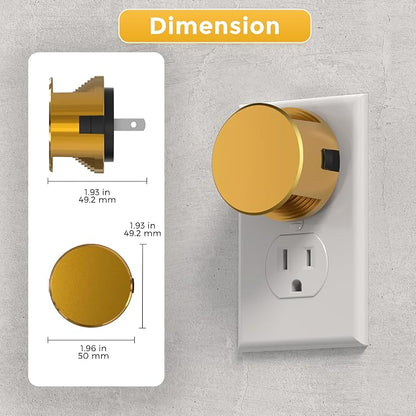 L LOHAS LED Night Lights Plug into Wall, Plug in Night Light with Dusk to Dawn Sensor,Brightness Adjustable,3000K Warm White,Dimmable Gold Nightlight for Adults Hallway Bathroom