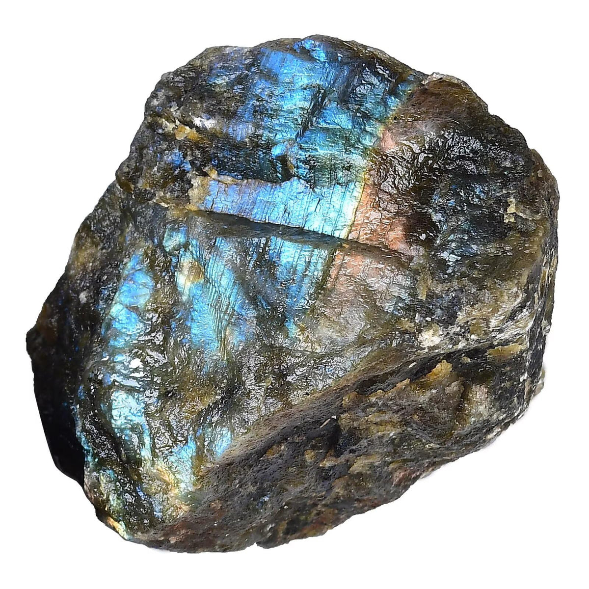 FZBHRO Raw Labradorite Stone Blue Rough Labradorite Rock Healing Crystal and Stone for Tumbling Meditation 0.4-0.6 Pound