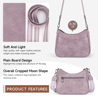 APHISON Crossbody Bags for Women Trendy, Leather Crossbody purse with Adjustable Strap, Women's Crossbody Shoulder Handbags, 04-purple