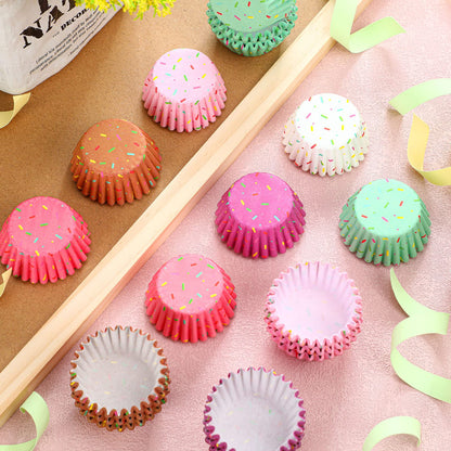 Funtery 600 Count Icing Design Mini Cupcake Liner Baking Cups Paper Small Candy Cups Making Supplies Baking Cupcake Liner Holiday Muffin Chocolate Making Wrappers Supplies Candy Paper(Colorful)