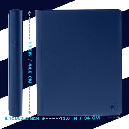 1408+ Pockets Trading Card Binder, 16-Pocket Card Ablum Compatible with MTG,Sports Cards & Other Standard Size Trading Card (Navy Blue)