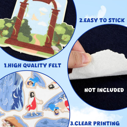 Windkream 12 Set Felt Board Stories Pieces Set Felt Animals Bible Fairy Tales for Preschool Animals Figures Flannel Board Stories for Toddlers Preschool Kindergarten Storytelling(Religious)