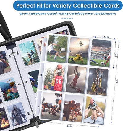 Homthy 900 Pockets Card Binder, Trading Card 9 Pocket Durable Card Holder Album, Baseball Card Protectors for Yugioh, MTC,TCG, Game Cards, Sports Cards (Cyan)