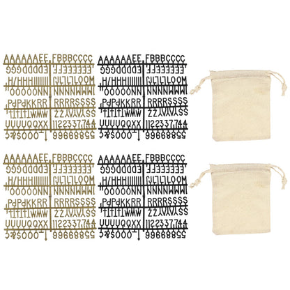 PATIKIL 588 Piece Plastic Letters Set for Felt Letter Board, Black/Bronze Alphabet Message Board Accessories Including Letter Numbers with Restraint Strap for Cafe, Wedding, Birthday