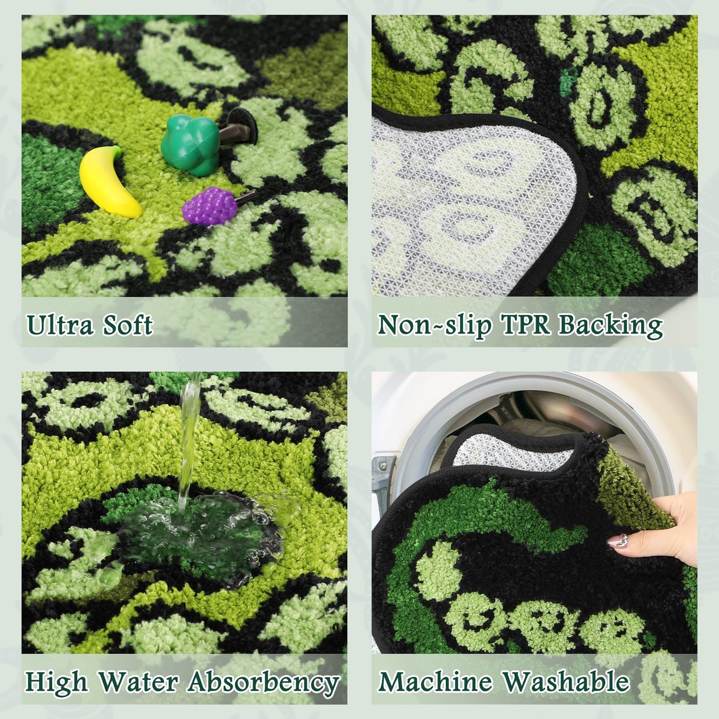 Percozzi Octopus Rugs Halloween Bathroom Rug Tentacles Bath Mat Non Slip Bathroom Mat Ocean Animal Cthulhu Tufted Rug for DND RPG Gamers Fans Nautical Enthusiasts 27.6"x22.2"
