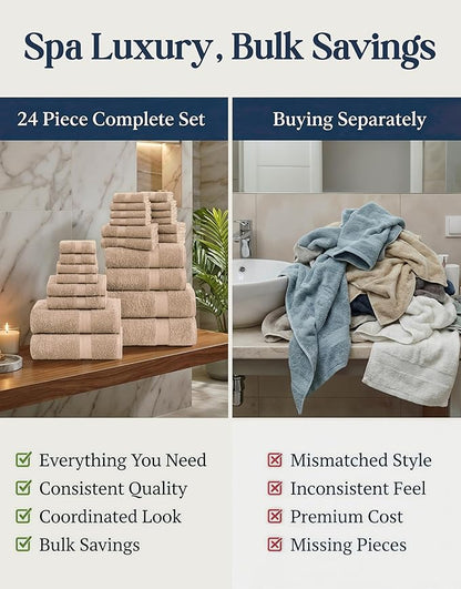 Lane Linen 100% Cotton Towel Set