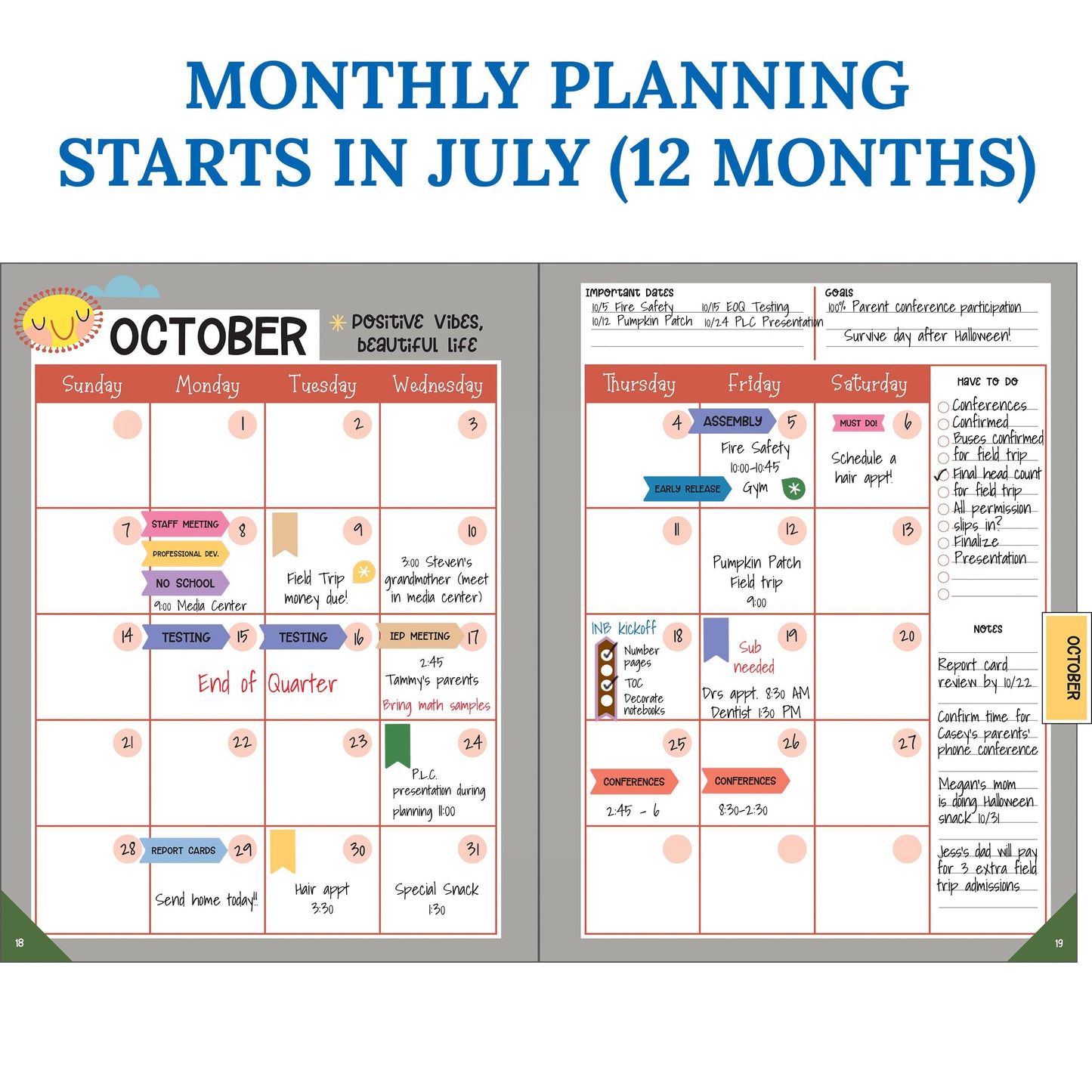 Carson Dellosa Education Fairy Tale Forest Teacher Planner, Undated 8"x11" Lesson Plan Book With Stickers, Class Schedule, Weekly Calendar, Classroom Must Haves, Homeschool Essentials, School Supplies