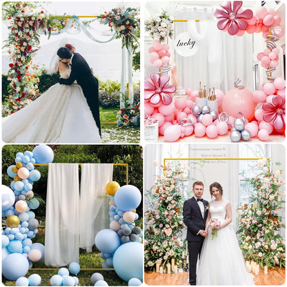 Asee'm 6.6FTx6.6FT Gold Wedding Arch Backdrop Stand Square Metal Rectangular Arch Frame for Ceremony Party Birthday Bridal Baby Shower Anniversary Arbor Balloon Decoration