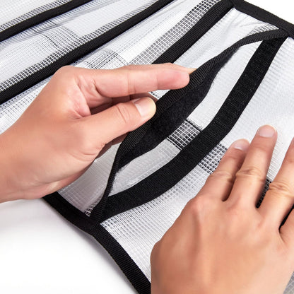 Small Roll Up Storage Bag, 6 Pockets Roll Up Tool Kit, Suitable for Mechanics, Kitchen Storage, Art Sketching, Travelling, Potter's Tools, Office Objects, Transparent and Visible, Space-Saving 2 Pack