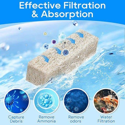 20PCS Ammonia Reducer Filter Pads Compatible with Aqueon Filter 10, Fish Tank Filters Replacement Filter Cartridges for Aqueon Quietflow LED PRO & SmartClean Aquarium Fish Tank Power Filter