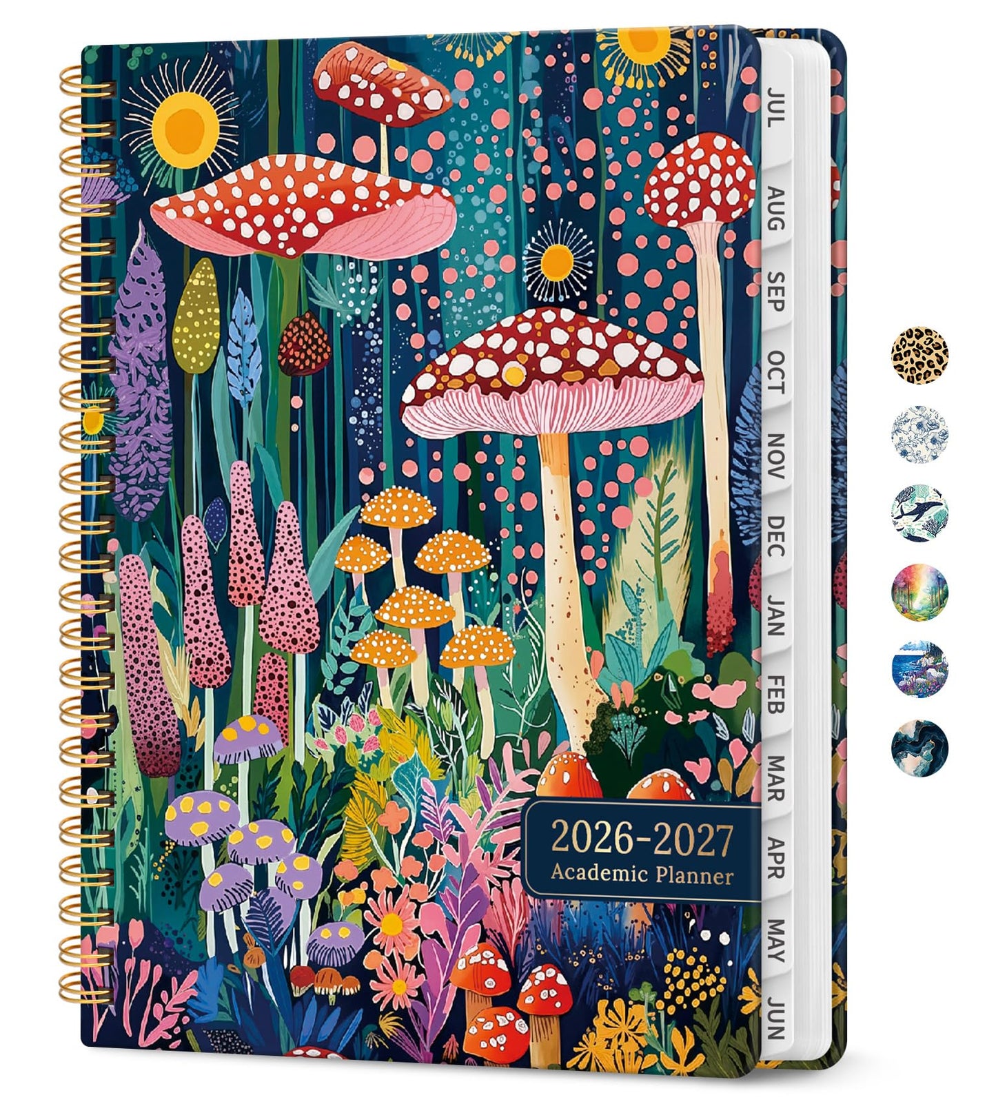 Planner 2026–2027, Weekly & Monthly Academic Organizer for School Year, Jul 2026–Jun 2027, Hardcover Planner with Tabs, Back to School Essential, 6.3" x 8.5", Forest Whimsy