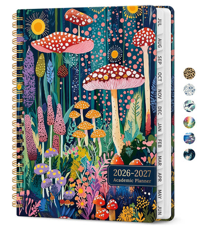 Planner 2026–2027, Weekly & Monthly Academic Organizer for School Year, Jul 2026–Jun 2027, Hardcover Planner with Tabs, Back to School Essential, 6.3" x 8.5", Forest Whimsy
