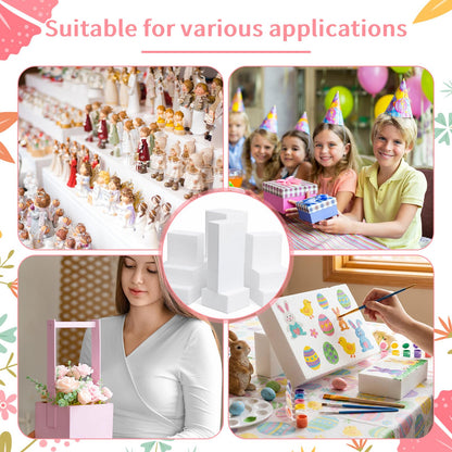 10 PCS Craft Foam Blocks for DIY Projects, White Soft Foam Bricks in 4 Sizes, Easy to Cut Floral Craft Blocks for Flower Arrangements, Sculpting, Wedding Decor & Art Crafts