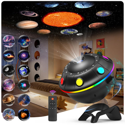 Galaxy Projector for Bedroom, 13 in 1 Planetarium Star Projector with Solar System & Constellation, 360° Rotating Galaxy Light Projector, Space Night Light Projector for Kids Adults Gifts