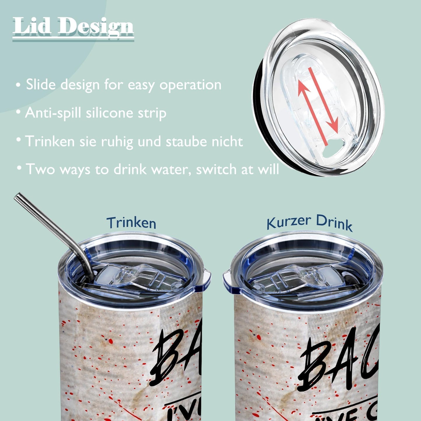 ATHAND Back Off True Crime Gifts,20 Oz Insulated Stainless Steel Iced Skinny Coffee Tumbler with Lid,Funny Crime Tumbler,Horror Gifts for Women Men,Friends,Coworkers,1 Pcs