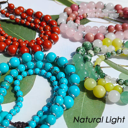 CHCCOYE 8mm Handmade Adjustable Natural Gemstone Crystal Bracelet Healing Power Energy Inspirational Gifts with Card for Unisex (Negative Resistance)