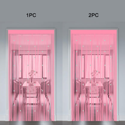 Beaded String Curtains for Doorways Boho Bedroom Decor Hanging Door Wall Beads Closet Window Curtain Room Divider Privacy Decorative (Pink, 39" W x 79" L)
