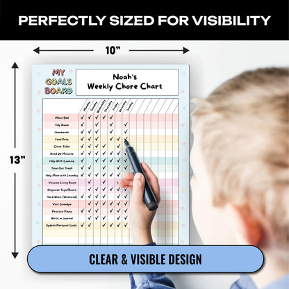Magnetic Dry Erase Incentive Chart Board | Reward and Task Tracker for Kids and Adults | Behavior and Goal Organizer for Home, Classroom, and Teachers - 10" x 13" with Markers
