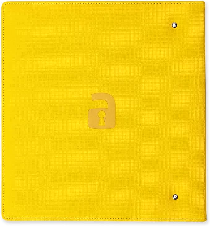 Vault X Large Ring Binder, 900 Cards, fits 9 Pocket Pages, Exo-Tec Material, 3 D-Ring Folder, for Trading Cards (Yellow)