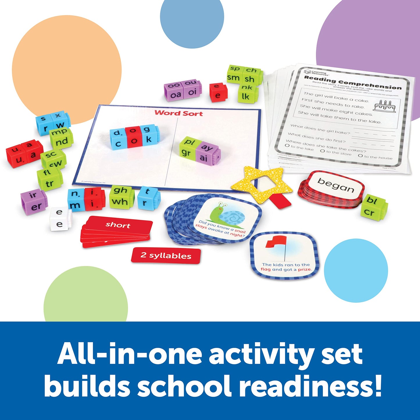Learning Resources Skill Builders! 1st Grade Reading - 88 Pieces, Ages 6+ First Grade Learning Materials, Homeschool and Classroom Supplies, Reading Games for Kids