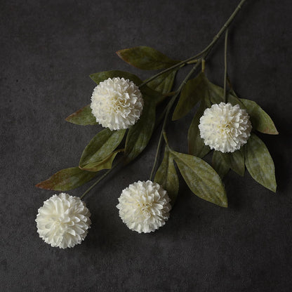 Juxdp 6 PCS Artificial Pompon Mum Branches for Vase - 27" Fake Silk Chrysanth Stems Look Real Faux Flowers for DIY Bouquet, Table Centerpieces, Farmhouse, Home Decor (Cream)