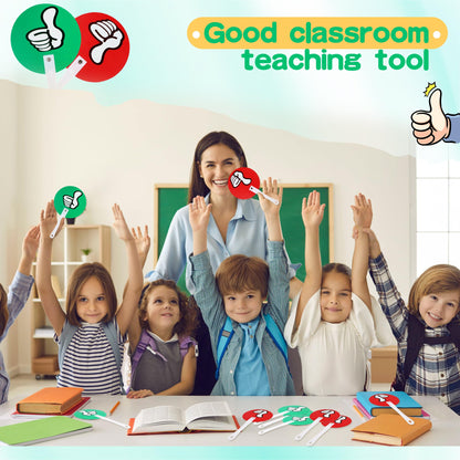 60 Pcs Thumbs up Thumbs Down Sign Voting Paddles Plastic True False Paddles Bulk Auction Green Red Yes or No Thumbs Paddles for Teacher Student Interaction Classroom Event Supplies