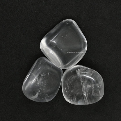 Amazing Gemstone Clear Quartz Crystals and Healing Stones Tumbled - 1 Oz Clear Quartz Stone, Natural Healing Stones for Energy Balance, Stress Relief, Polished Gems Rocks