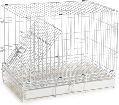 Large 23.5"x16.5"x20"H Travel Vet Bird Parrot Easy Foldable Metal Cage Carrier with Stainless Bowls and Wooden Stand Perch Prevent Beaks Out