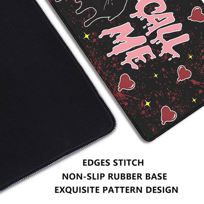 Call Me Mouse Pad Ghostface Desk Pat,Mouse Mat Large Desk Mat for Desktop,Stitched Edges Non-Slip Waterproof Rubber Base Mous Mat for Office Computer Keyboard Laptop and Home(27.5X11.8 in)