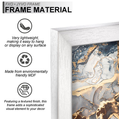 Fxojyvo Engineered Wood 14x24 Picture Frame Set of 3, White Frame for 14 x 24 Inch Picture Poster Photo, Light Weight 14 by 24 Frame with Wood-grain for Wall - 3 Pack/White/14 x24