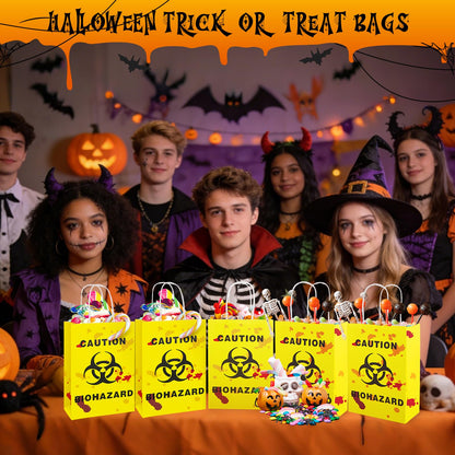 FOGWOWO 36 Pcs Halloween Paper Gift Bags Zombie Biohazard Halloween Party Favors Treat Bags Biohazard Halloween Decorations Trick or Treat Bags Candy Goodie Bag Zombie Biohazard Party Supplies