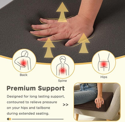 Recliner Cushions for Elderly 20x20x4 Inch Thick Large Recliner Seat Cushion with a Handle Square Non Slip Chair Pads with Washable Cover for Couch Armchair Chairs Brown