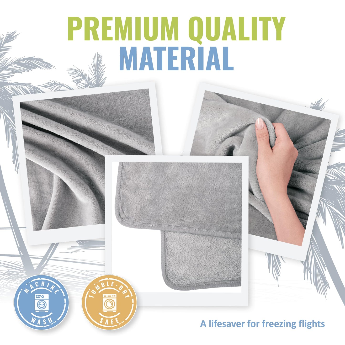 BOACAY Soft & Warm Travel Blanket for Airplane & Car - Long Flight Essential for Women, Men, Kids - Compact Pillow with Luggage Sleeve & Backpack Clip