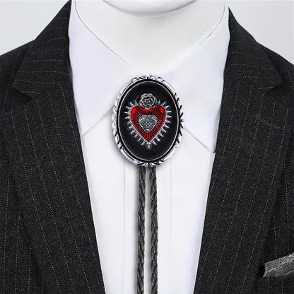 GelConnie Silver Bolo Tie for Men Women Blue Enamel Triangle Bolo Tie Silver Western Necktie Gothic Cowboy Costume