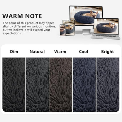 MIXJOY Orthopedic Dog Bed Comfortable Donut Cuddler Round Pet Beds Ultra Soft Washable Dog and Cat Cushion Bed (20'', Dark Grey)