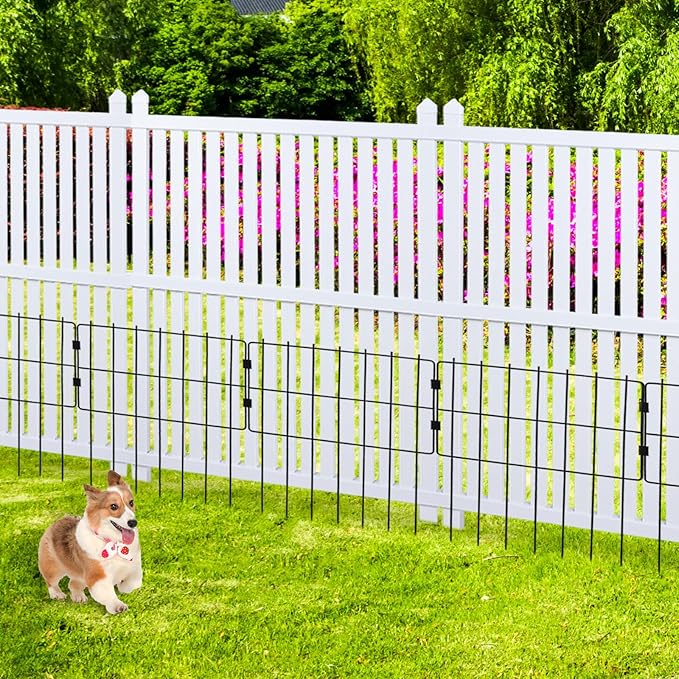Modern White Vinyl Pool Equipment Enclosure Fence 36" W X 45" H 2 Panels with Metal Stake