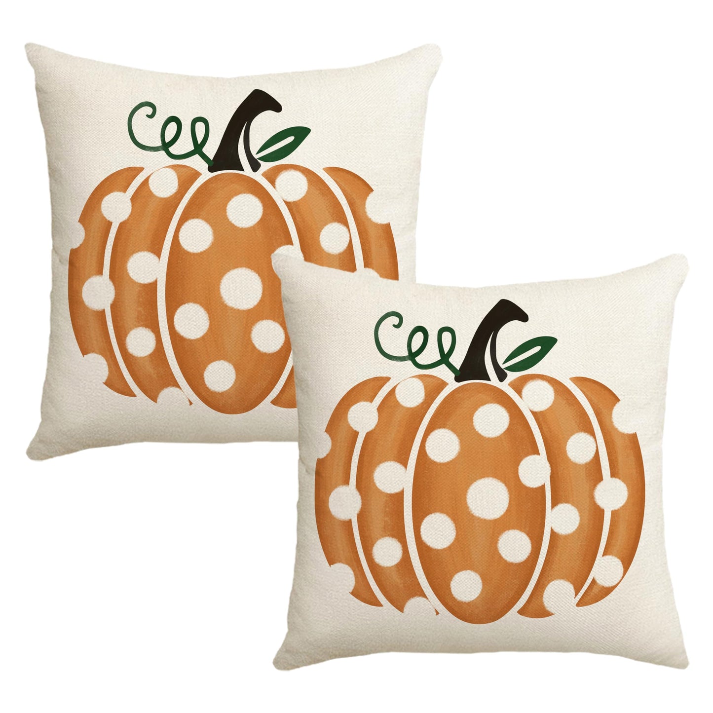 MAZSHTTD Fall Pillow Covers 18x18 Inch Polka Dots Pumpkin Outdoor Decorative Throw Pillow Covers for Fall Thanksgiving Halloween Home Decor Pillows Pillow Covers for Couch Sofa