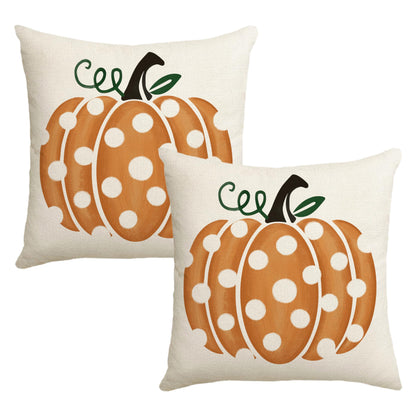MAZSHTTD Fall Pillow Covers 18x18 Inch Polka Dots Pumpkin Outdoor Decorative Throw Pillow Covers for Fall Thanksgiving Halloween Home Decor Pillows Pillow Covers for Couch Sofa