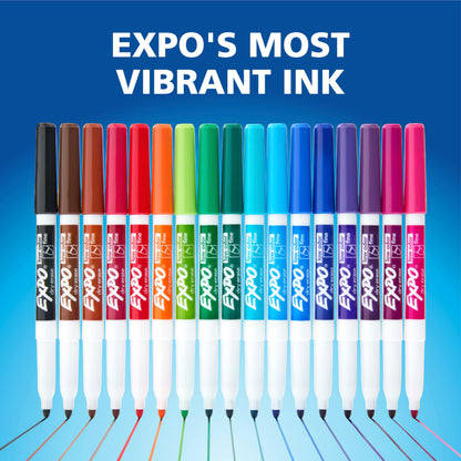 EXPO Dry Erase Markers, Low Odor Ink, Black, Fine Tip, Easily Erases, Ideal for Classroom, Home, Office, Back to School, Teacher Supplies 36 Count (Pack of 6)