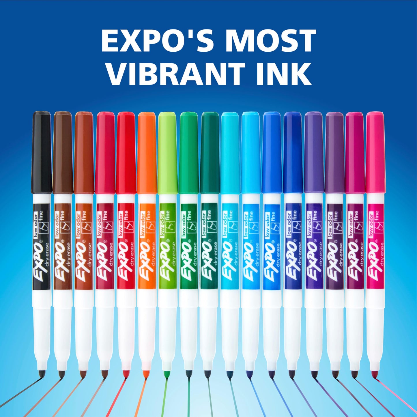 EXPO Dry Erase Markers, Low Odor Ink, Black, Fine Tip, 36 Count - Easily Erases, Ideal for Classroom, Home, Office, Back to School, Teacher Supplies