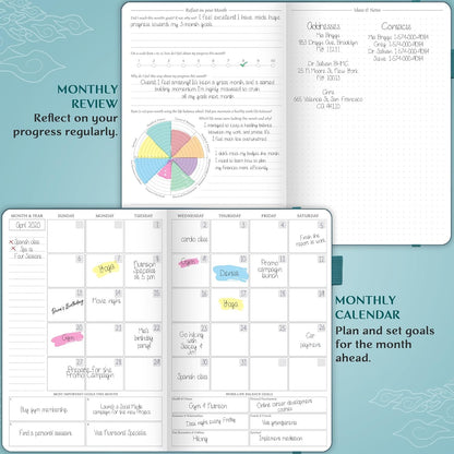 Legend Planner Hourly Schedule Edition – Deluxe Weekly & Daily Organizer with Time Slots. Time Management Appointment Book Journal for Work & Personal Life, Undated, A5 Hardcover – Dark Teal Gold