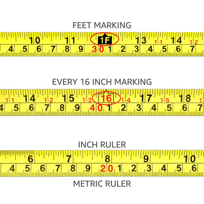 Amazon Basics Tape Measure - 16 ft / 192 in, Turquoise